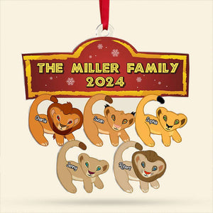 Personalized Christmas Gifts For Lion Family Acrylic Ornament 03KATI011124 - Ornament - GoDuckee