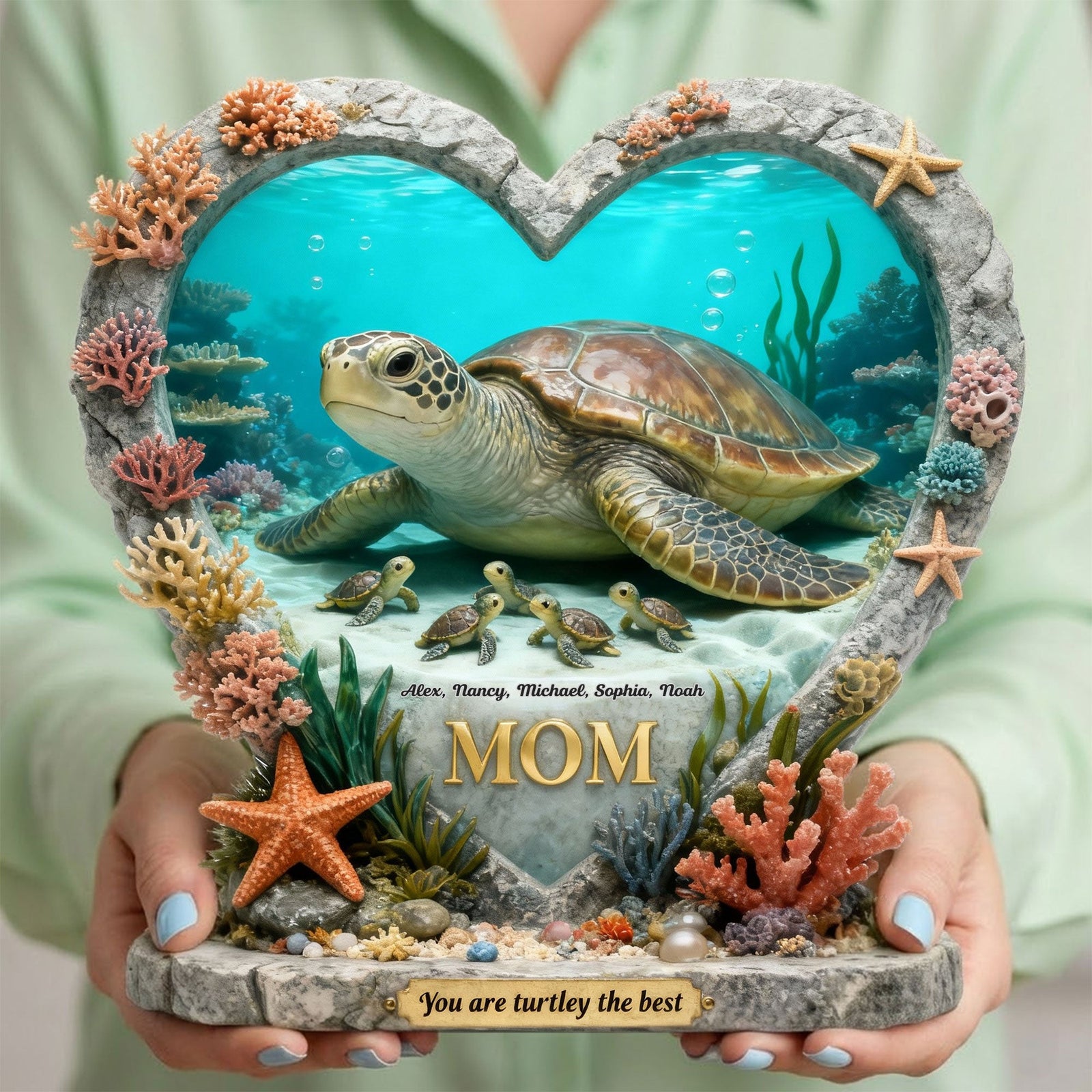 Turtle Mom Acrylic Plaque - Personalized Gifts For Mother's Day 04toti030226 - Shaped Plaques - GoDuckee