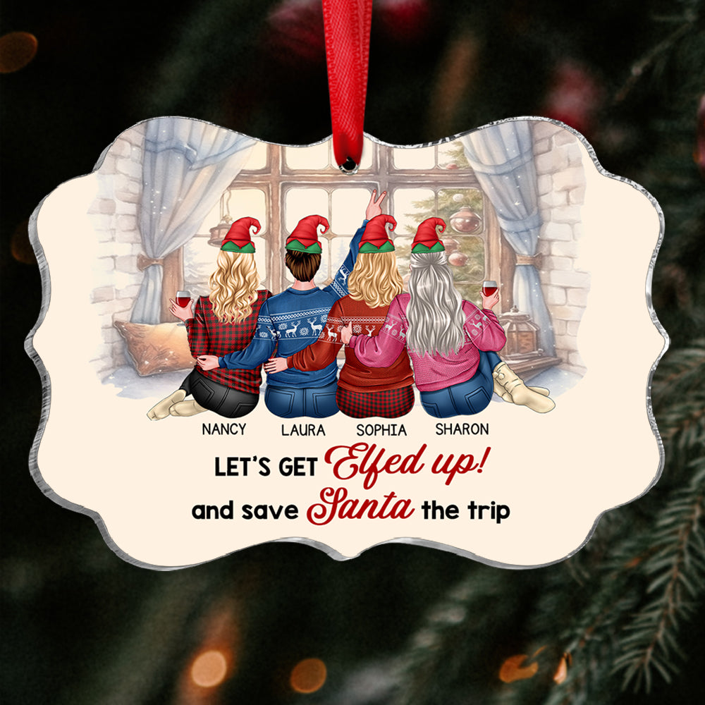 Let's Get Eyed Up And Save Santa The Trip-Medallion Acrylic Ornament- Gift For Friends- Christmas Gift - Ornament - GoDuckee