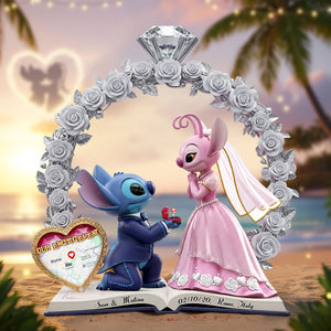 Cute Alien Couple Plaque - Personalized Gifts For Couple 01ohti110725 - Shaped Plaques - GoDuckee