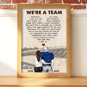 We're A Team, Personalized Canvas Poster, Football Couple, Gift For Couple - Poster & Canvas - GoDuckee