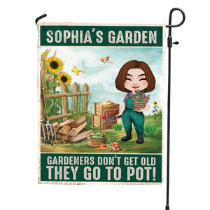 Gardeners Don't Get Old They Go To Pot, Personalized Flag, Gifts For Farmer - Flag - GoDuckee
