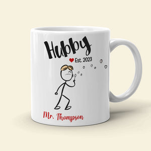 Hubby Wifey - Personalized Couple Mug Set - Gift For Couple - Coffee Mug - GoDuckee