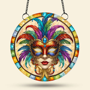 Personalized Gifts For Mardi Gras Suncatcher Ornament 05kati080225 - Ornament - GoDuckee