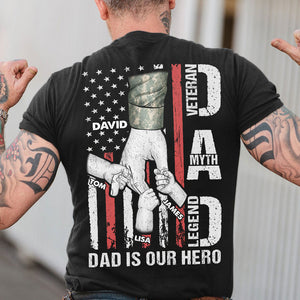 Dad Veteran Myth Legend, Personalized Shirt, Gift For Dad, Holding Hands With Dad Shirt - Shirts - GoDuckee