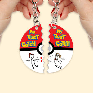 My Best Catch Personalized Couple Keychains-Gift For Couple - Keychains - GoDuckee