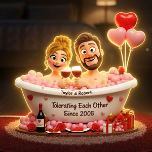 Funny Bathub Couple Light Box Personalized Gifts For Couple 03NATI051225 - Light Box - GoDuckee