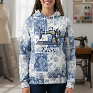 Sewing Lover Toile de Jouy Personalized Hoodie - Personalized Gifts For Sewing Lover Hoodie 02PGTI201125 - AOP Products - GoDuckee