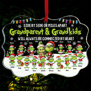 Personalized Gift For Grandparents Christmas Ornament Side By Side Or Miles Apart 01ACTI240924 - Ornament - GoDuckee