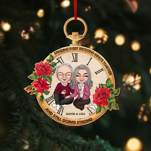 Spending Every Irritating Minute Together And Still Going Strong-Personalized Wood Ornament -Gift For Her/ Gift For Him- Old Couple Vintage Watch Wood Ornament - Ornament - GoDuckee