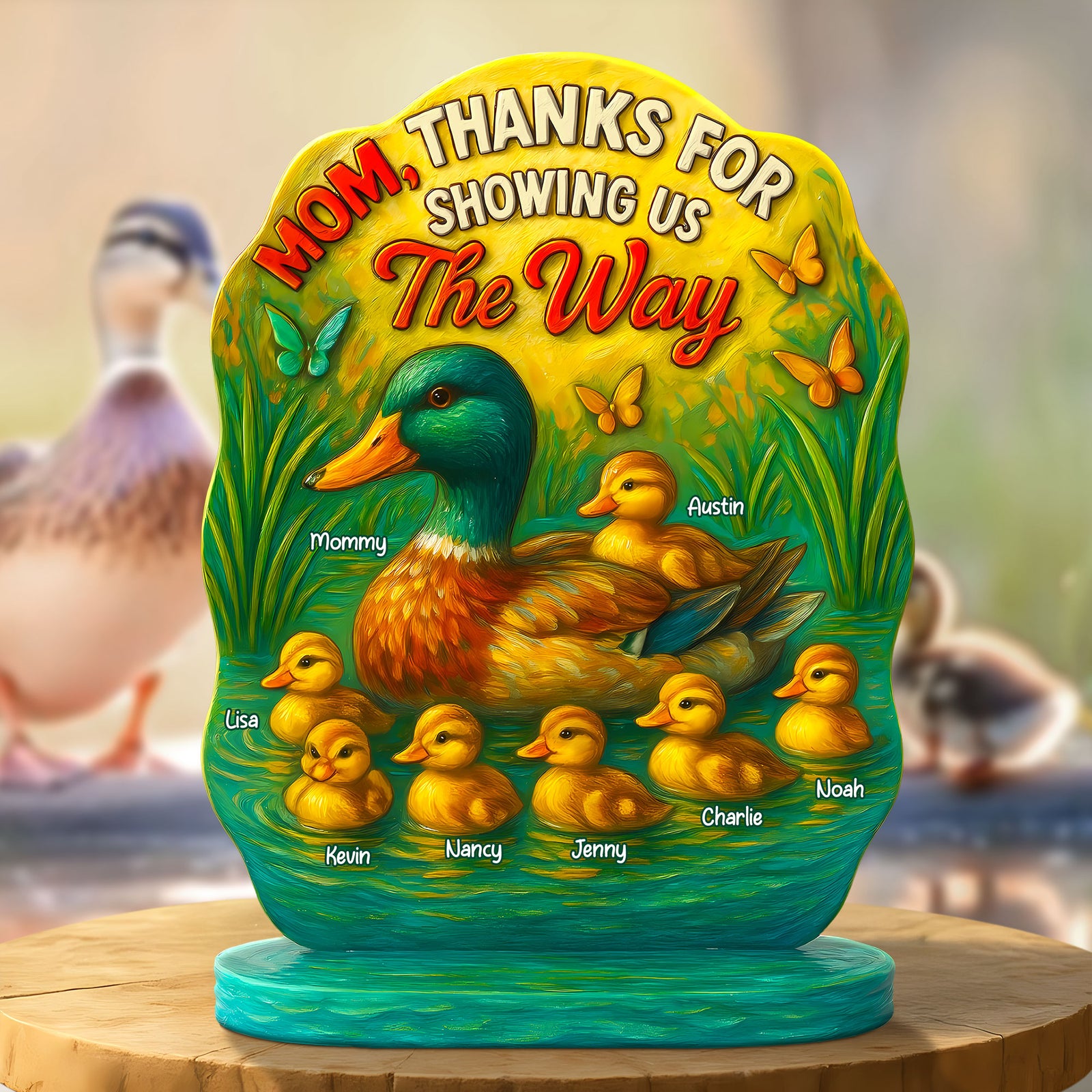 Personalized Gifts For Mom Plaque Thanks For Showing Us The Way 04huti100425 - Shaped Plaques - GoDuckee