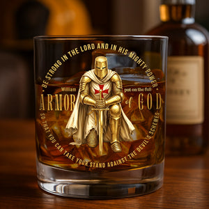 Kneeling Knight Armor Of God Round Glass - Personalized Gifts For Christians Glass 03HUTI041225 - Glass - GoDuckee