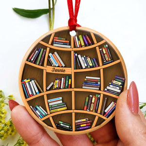 Bookshelves- Book Lovers, Personalized Ornament, Gifts For Book Lover - Ornament - GoDuckee