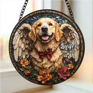 Custom Photo Gifts For Memorial Dog Stained Glass 03huti060325 - Ornament - GoDuckee