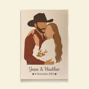 Modern Minimalism Couple Canvas Print - Custom Photo Gifts For Couple 01pgti110825 - Poster & Canvas - GoDuckee