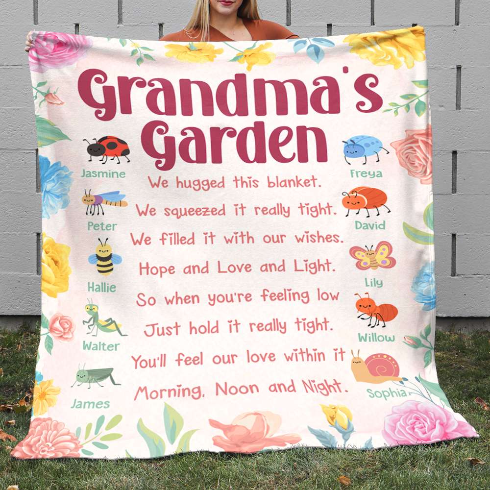 Hope And Love And Light - Family Garden, Personalized Blanket, Gifts For Grandma - Blanket - GoDuckee
