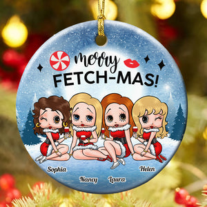 Merry Fetch - Mas 01NADT280923HH Personalized Ceramic Ornament, Christmas Gifts For Besties - Ornament - GoDuckee