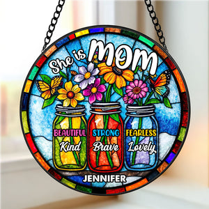 Personalized Gifts For Mom Stained Glass 02huti220325 - Ornament - GoDuckee