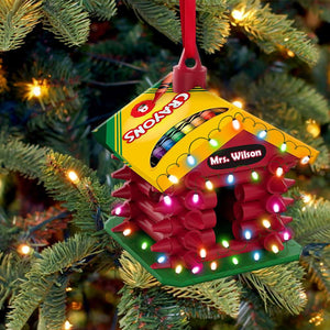 Christmas Crayon House Personalized Christmas Ornament - Gift For Teacher - Ornament - GoDuckee