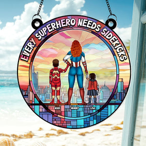 Personalized Gifts For Mom Suncatcher, Best Mom & Her Sidekick 04qhti120225pa - Ornament - GoDuckee