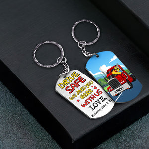 Personalized Gifts For Trucke Driver Keychain, Cool Trucker Drive Safe Charm 03qhti120724hg - Keychains - GoDuckee