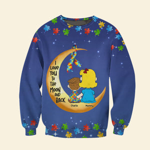 Personalized Gift For Autism Mom Shirt, Love You To The Moon And Back 02qhti0703hg - AOP Products - GoDuckee