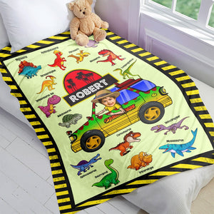 Custom Photo Gifts For Kid Blanket Dinosaur Collection - Blankets - GoDuckee