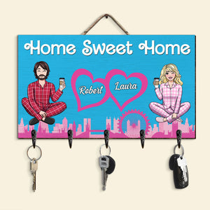 Personalized Gifts For Couple Wood Key Hanger 04nati080624hh Home Sweet Home - Wood Sign - GoDuckee