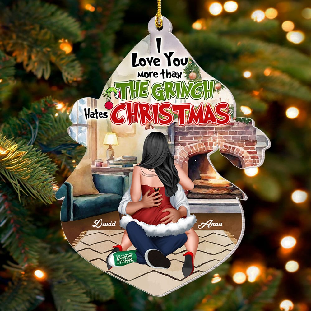 I Love You-Personalized Acrylic Ornament- Gift For Him/ Gift For Her- Christmas Gift- Couple Ornament - Ornament - GoDuckee