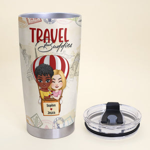 Here's To Another Year Full Of Adventure Personalized Travel Buddies Tumbler Gift For Friends - Tumbler Cup - GoDuckee