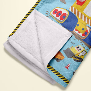 Personalized Gifts For Kids Blanket Construction Vehicles - Blankets - GoDuckee