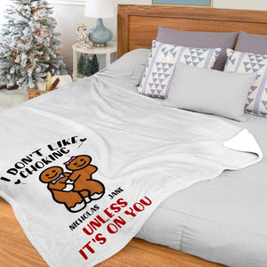 Naughty Gingerbread Personalized Christmas Blanket Gift For Couple - Blanket - GoDuckee