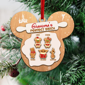 Grandma's Perfect Batch-Personalized 3 Layered Wooden Ornament-Gift For Family- Christmas Gift-PW-04htdt031123 - Ornament - GoDuckee