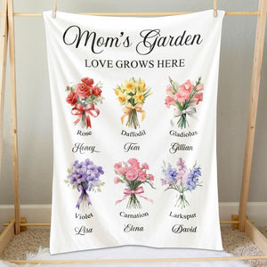 Personalized Gifts For Mom Blanket Mom's Garden 05acti121224 - Blanket - GoDuckee