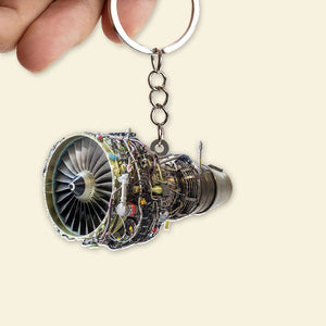 Personalized Turbofan Aircraft Engine Keychain 03HUTI220623 - Keychains - GoDuckee