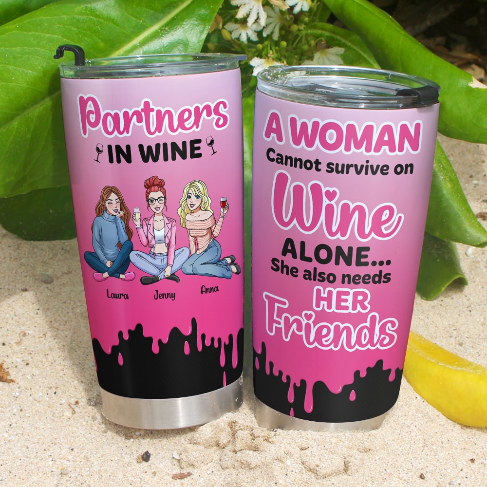 Personalized Gifts For Friends Tumbler Partners in Wine 01TOTI020224HH - Tumbler Cups - GoDuckee