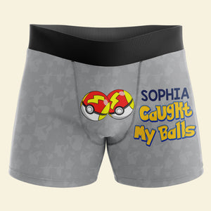 Personalized Gifts For Men's Boxers Caught My Balls 02OHTI130124 - Boxers & Briefs - GoDuckee
