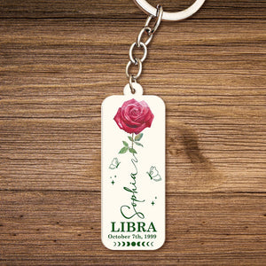 Personalized Gifts For The Astrology Lovers Zodiac Flowers Keychain - Keychains - GoDuckee