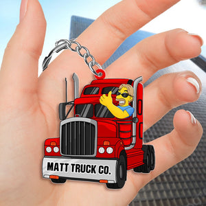 Personalized Gifts For Truck Driver Keychain, Badass Trucker 04qhti120724hg - Keychains - GoDuckee