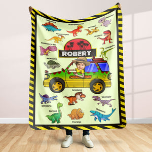 Custom Photo Gifts For Kid Blanket Dinosaur Collection - Blankets - GoDuckee