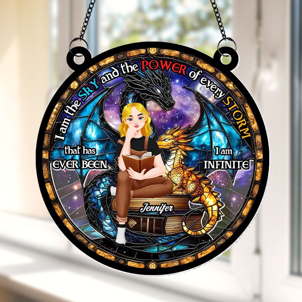 Personalized Gifts For Book Lover Suncatcher Ornament 03kati110125pa - Ornament - GoDuckee