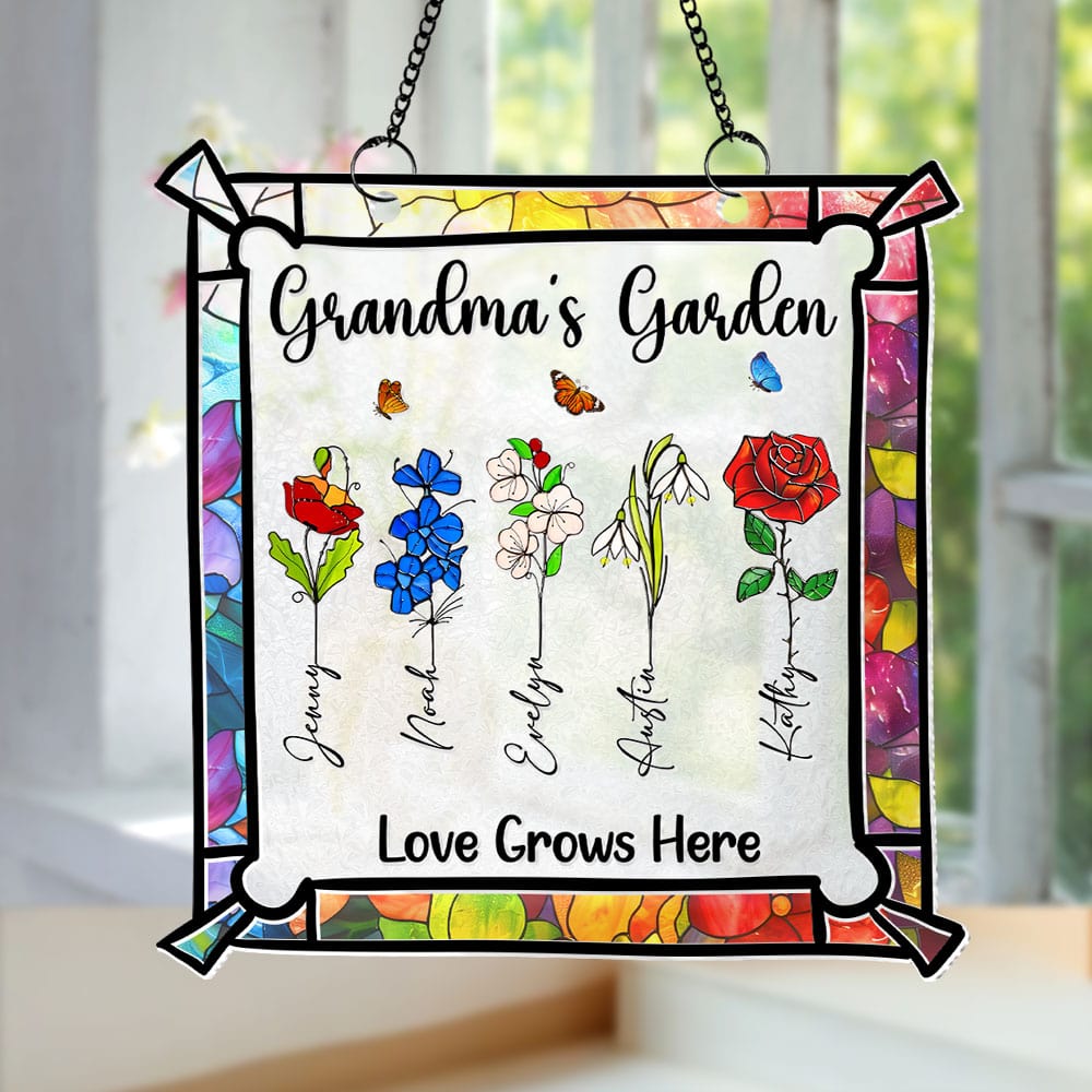 Personalized Gifts For Mom Suncatcher, Custom Birth Month Flowers 03qhti140225 - Ornament - GoDuckee