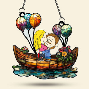 Personalized Gifts For Couple Suncatcher Ornament 03xqti121224hg - Ornament - GoDuckee