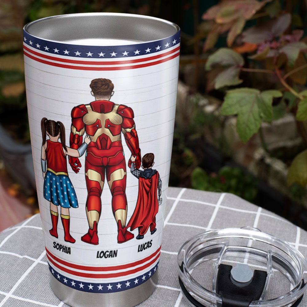 You Are Our Super Dad Personalized S. M. Tumbler Cup Gift For Dad - GoDuckee