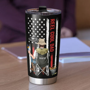 Reel Cool Dad Personalized Tumbler, Gift For Fishing Dad, Father's Day Gift - Tumbler Cup - GoDuckee