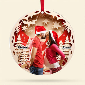 Custom Photo Gifts For Couple Ornament First Christmas 01xqti110924 - Ornament - GoDuckee