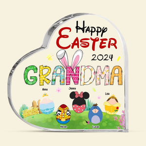 Personalized Gifts For Grandma Heart Plaque Happy Easter 05HTTI150224 - Shaped Plaques - GoDuckee