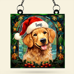 Personalized Christmas Gifts For Dog Lovers Suncatcher Ornament Golden Retriever 04huti090924 - Ornament - GoDuckee