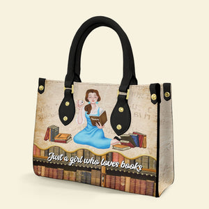Personalized Gifts For Book Lovers Leather Bag Just A Girl Who Loves Books - Leather Bags - GoDuckee