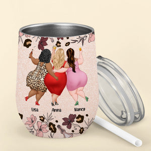 Chubby Besties Personalized Funny Wine Tumbler Gift For Friend - Wine Tumbler - GoDuckee